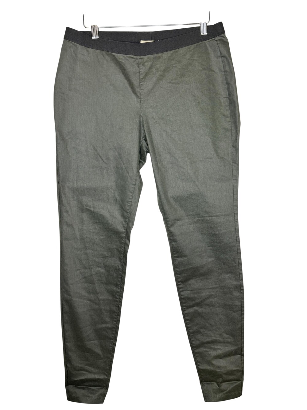 Eileen Fisher Pants Womens Medium Green Twill Slim Tapered Chino Pull On Stretch